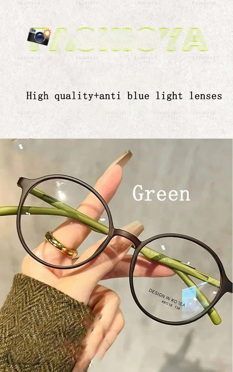 Women High Art Reading Glasses Ultra Light Fashion HD Presbyopia Eyeglasses Anti Blue Light Vintage Round Frame Men Eyewear