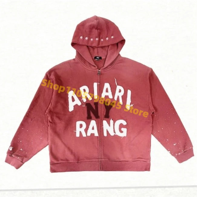 Fan Support ARIRANG 2026 Baseball Jacket Graffiti Printed Zip‑Up Bomber Coat Casual Street Outerwear for Daily Wear