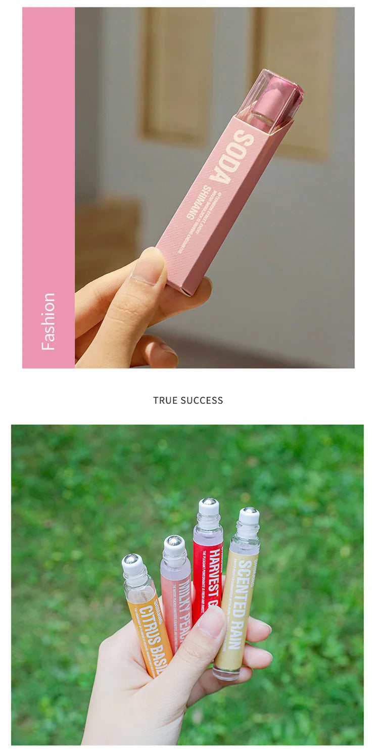 Floral Roll-On Perfume for Women & Men Long Lasting Light Fragrance Popular Scent for Young Girls Students Portable 10ml Parfum