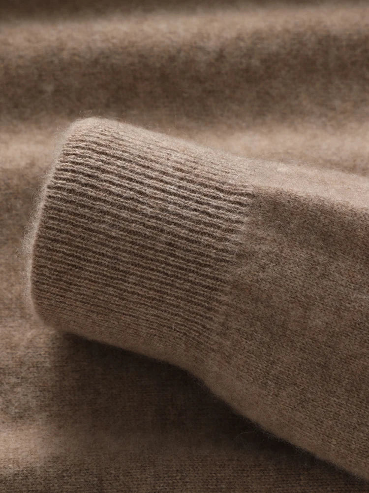 Autumn Winter Men O-neck 100% Merino Wool Pullover Cashmere Sweater Basic Casual Bottom Business Knitwear Soft Warm Clothing