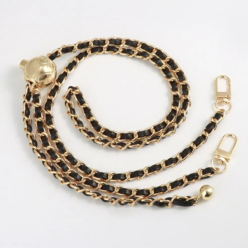 New Metal High-end Shoulder Strap Golden Balls Chain Adjustable Length Strap Replacement Shoulder Strap Non-fading Chain