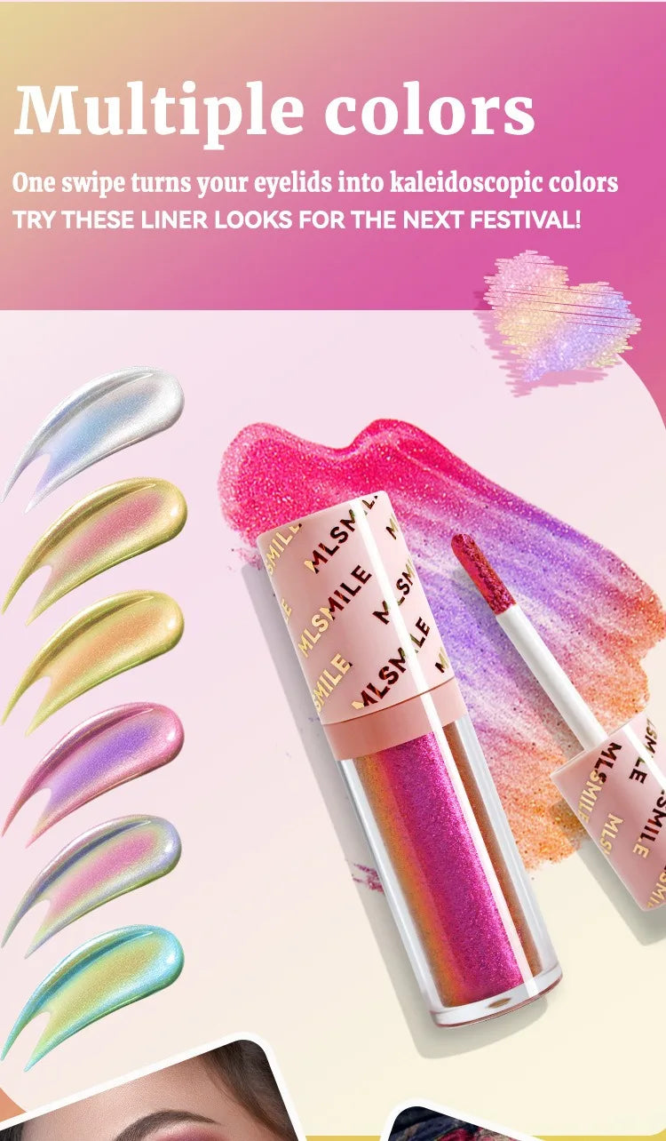 Gold Purple Chameleon Liquid Eyeshadow Pearlescent Fine Shimmer Quick Drying Eye Shadow Polarized Brightening Stage Eye Makeup