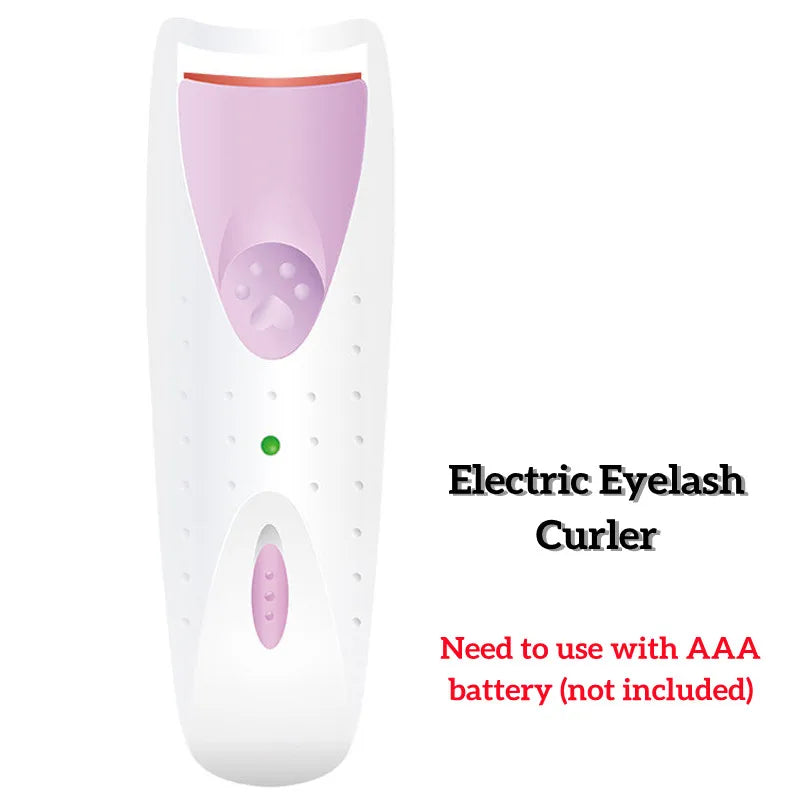 New Electric Heated Eyelash Curler with Eyelash Card Makeup Eye Lashes Curler Tools Longlasting Eye Lash Perm Eyelashes Clip 1pc