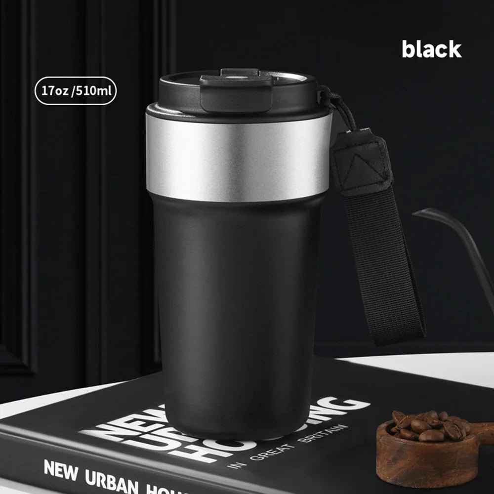 17oz/510ml Insulated Cup 304 Stainless Steel Thermos Coffee Cup Leak-Proof Water Cup with Lid Travel Mug Keep Hot Cold