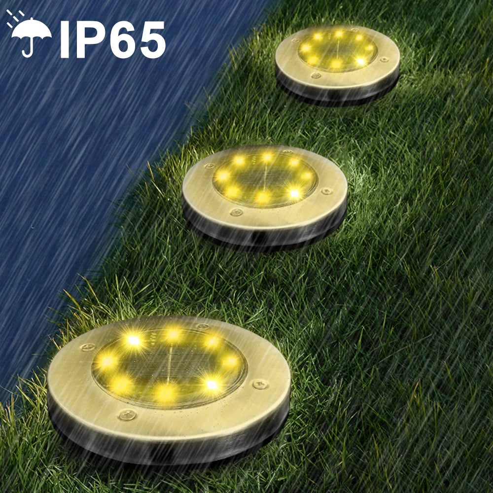 Solar Lawn Yard 8 Led Solar Lights Waterproof Solar Powered Lantern for Pathway Garden Decoration Outdoor Lighting