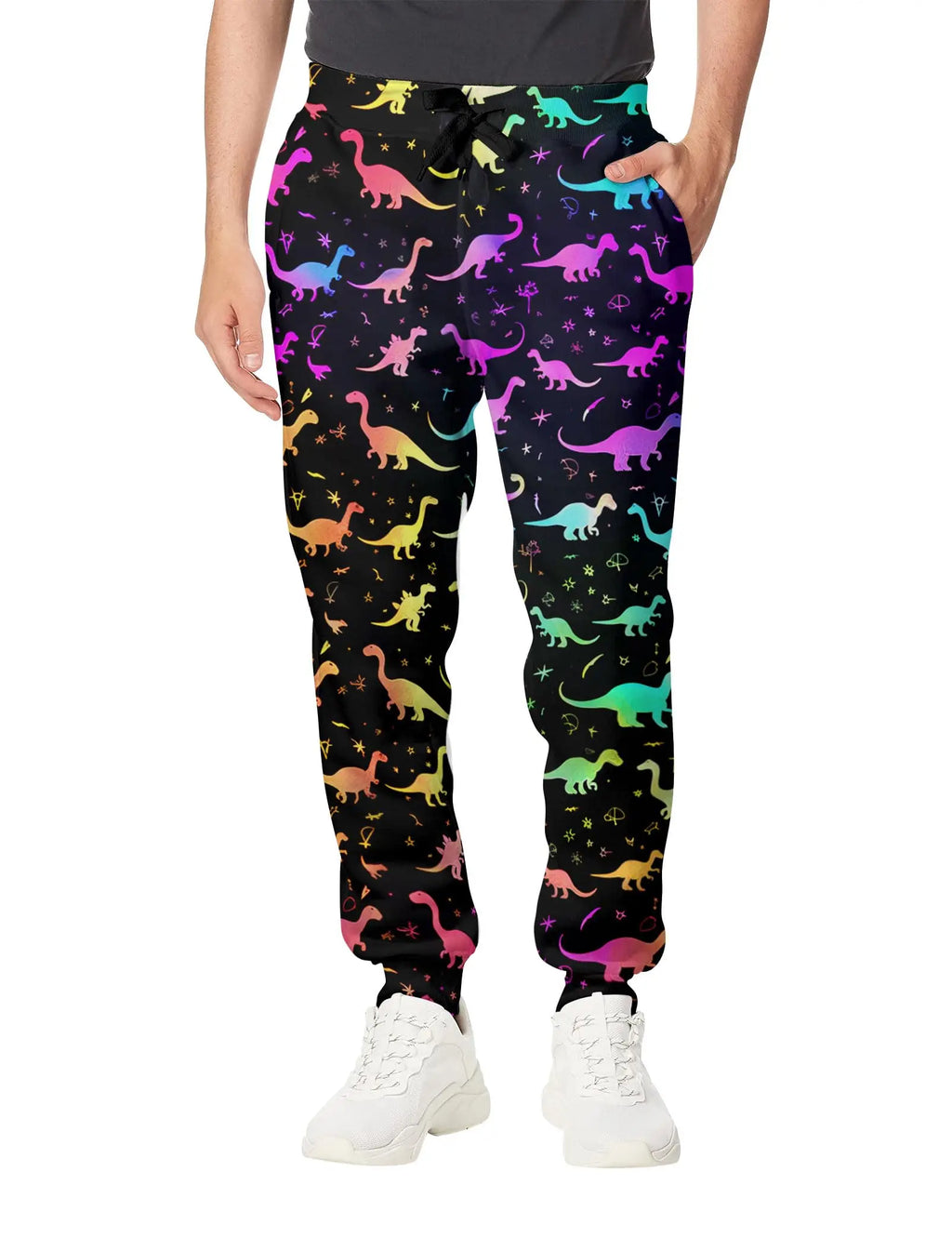 Men's Casual Jogging Pants Abstract Kitten Pizza Print Design Suitable for Outdoor Sweatpants Autumn and Winter Fashion