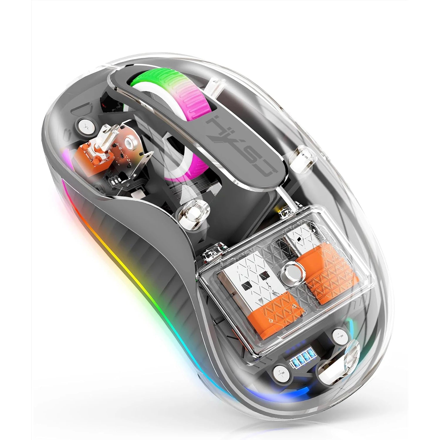 New HXSJ M333 Transparent Mouse Wireless Three-mode Magnetic Suction Mute Rechargeable Mouse For Tablet PC Notebook