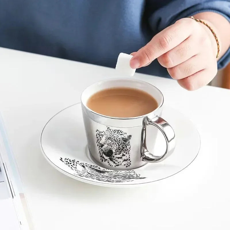 New Dynamic Mirror Reflection Cup Mug 250~300ml Home Drinkware Creative Ceramic Anamorphic Cup Coffee Tea Set Interesting Gift