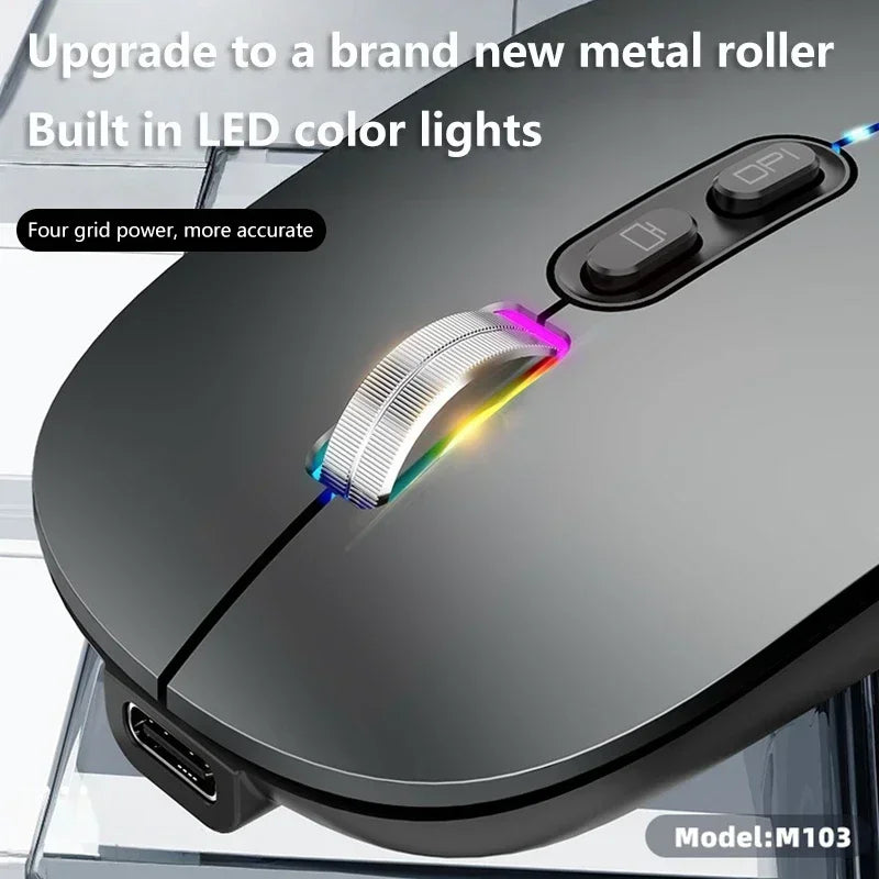 Lenovo Ultra-thin Dual Modes Wireless Mouse 2.4G USB and Bluetooth Power Display Ergonomic Rechargeable Silent Mice PC Laptop