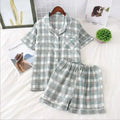 Japanese simple short pyjamas women 100% cotton short sleeves ladies pajama sets shorts Cute cartoon sleepwear women homewear