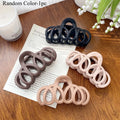 Frosted Hollow Hair Claw Bow Hair Clip Crab Elegant Hairpin Women Barrette Solid Headband Simple Korean Fashion Hair Accessories