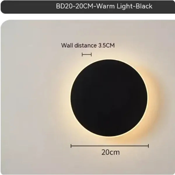 Round wall lamp/modern minimalist style bedroom bedside table staircase porch LED light source human body touch sensor