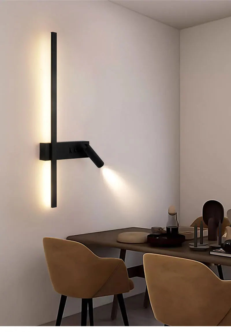 Modern LED Wall Lamps with Switch for Bedroom Indoor LED Wall Lights with 350° Rotatable Spotlight for Kitchen Dinning Room Home