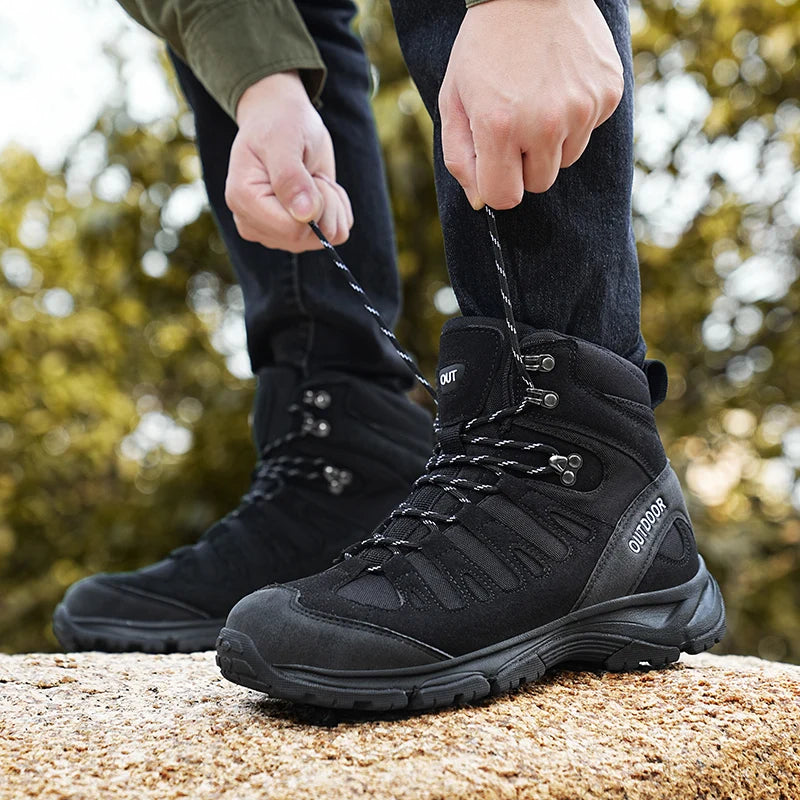 Outdoor Hiking Boots Men Shoes Anti-slip Wear-resistant Thick-soled Sports Shoes Men Breathable Comfortable Casual Shoes Men