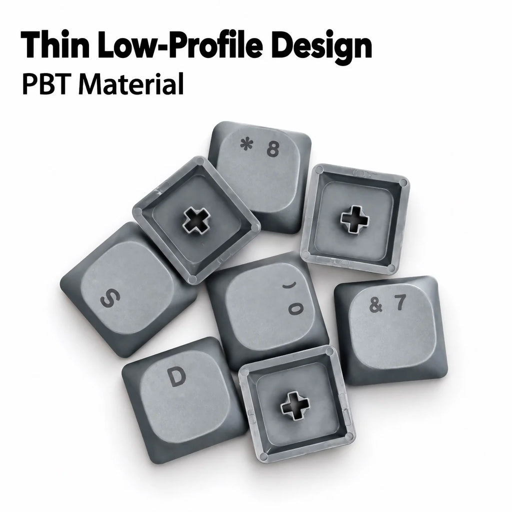 75-Key Ultra-Thin PBT Keycaps, Low Profile MX Stem PBT Material Dye-Sub for Corne Sofle Lily VELVE L-P Symmetric Split Keyboards