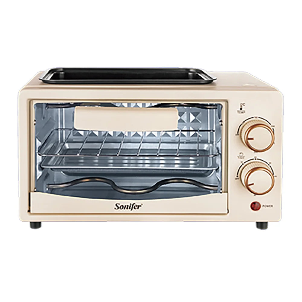 Electric Oven SF-4048A 700W 7L Mini Toaster Oven with Grill Plate Timer Multifunction Baking Cooker for Home Kitchen