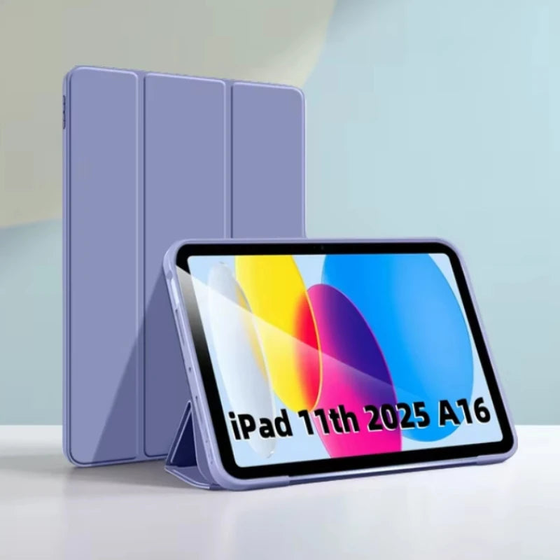 For iPad 11 A16 Case 2025 11inch TPU Tri-Fold Magnetic Stand Tablet Cover Funda For iPad 11th Generation Case A3355 A3356 A3354