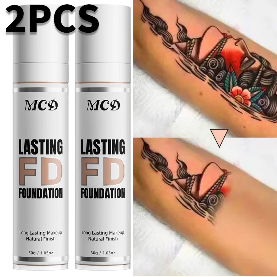 2pcs Shade Full Coverage Concealer 9 Color to Choose Liquid Foundation Makeup Natural High Coverage Base Makeup Cushion Foundation Cream Matte Face Makeup for Women Gifts Face Cosmetics Beauty