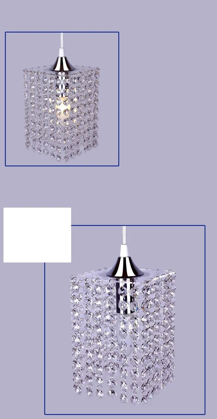 Modern simple iron crystal chandelier led lamp high quality LED lighting crystal chandeliers led E27 lustre pendant/droplight