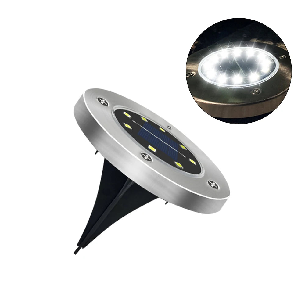 Solar Lawn Yard 8 Led Solar Lights Waterproof Solar Powered Lantern for Pathway Garden Decoration Outdoor Lighting