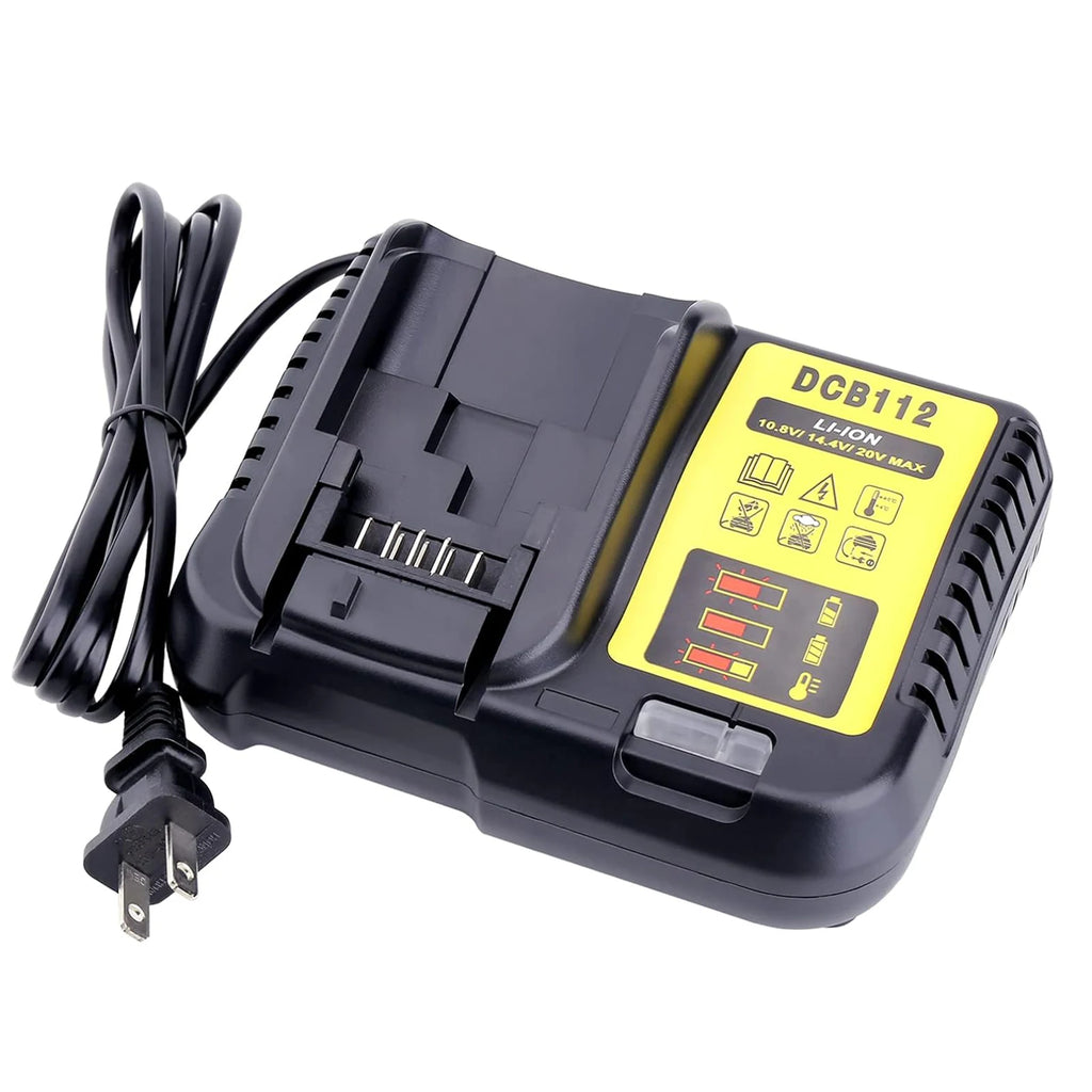 DCB112 Charger Repalcement for Dewalt 12V/20V Battery Charger Compatible with Dewalt 12V/20V Max Battery DCB200 DCB203 DCB125 DCB107