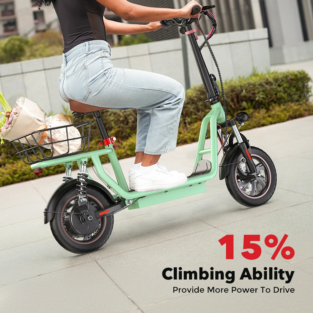 ISCOOTER I12 Adult Electric Scooter 500W Motor 36V7.5AH Battery Electric Scooter 12 Inch Urban Commuting Electric Scooter