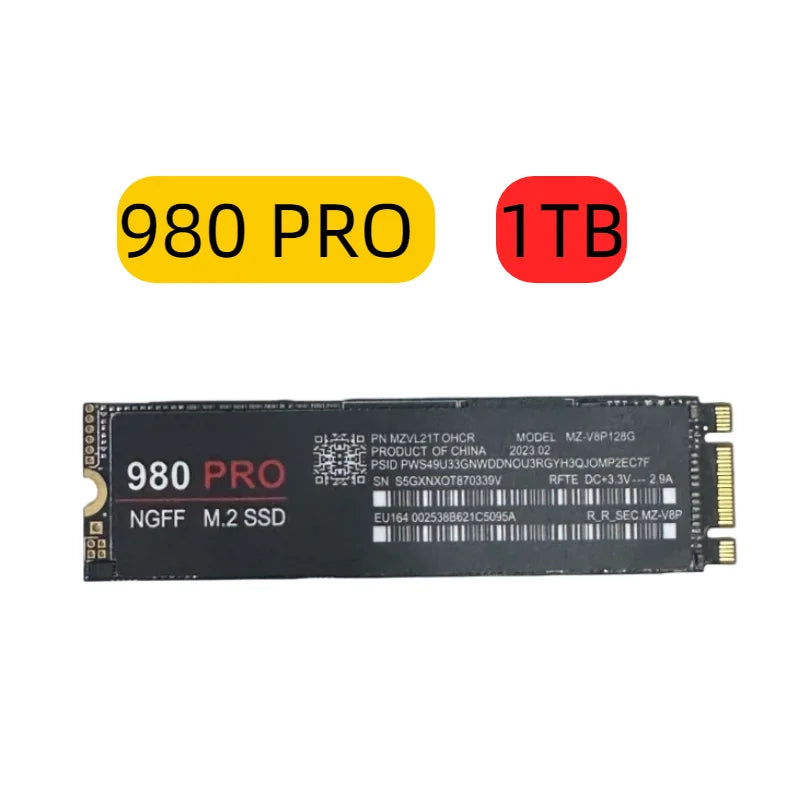【Brand+】New 980Pro 990Pro for Laptop Desktop PC SSD Internal Solid State Drive M.2 NGFF PCIe 4.0 High Speed Up to 7400MB/s