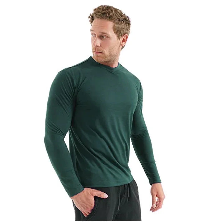 100% Merino Wool Thermal Underwear Men Merino Wool Base Layer Shirt 240G Winter Warm Wicking Breathable Anti-Odor USA Size