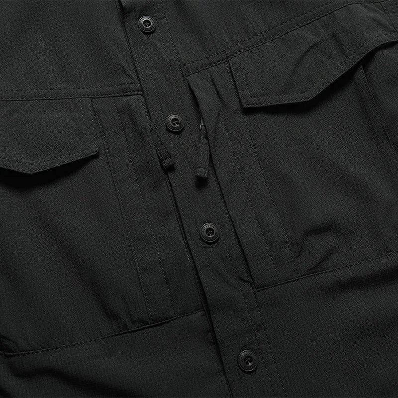 Spring Autumn Men Long Sleeved Shirt Men Tactical Work Shirts Tops Outdoor Multi-pocket Quick Drying Hiking Fishing Cargo Shirts