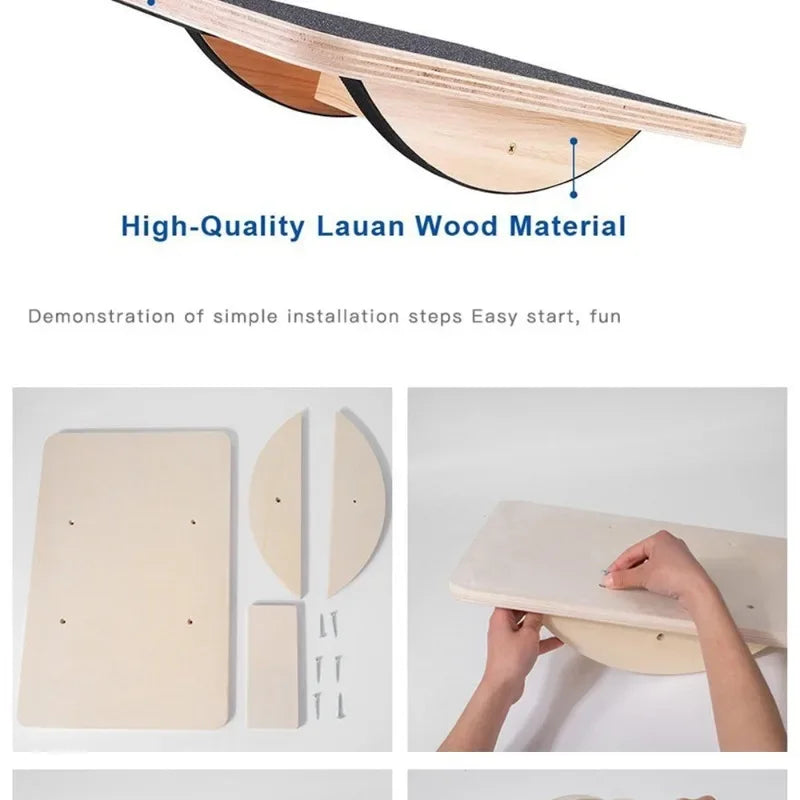 Wooden Square Balance Table Portable Anti Slip Wobble Seesaw Sensory Integration Rehabilitation Coordination Training Equipment
