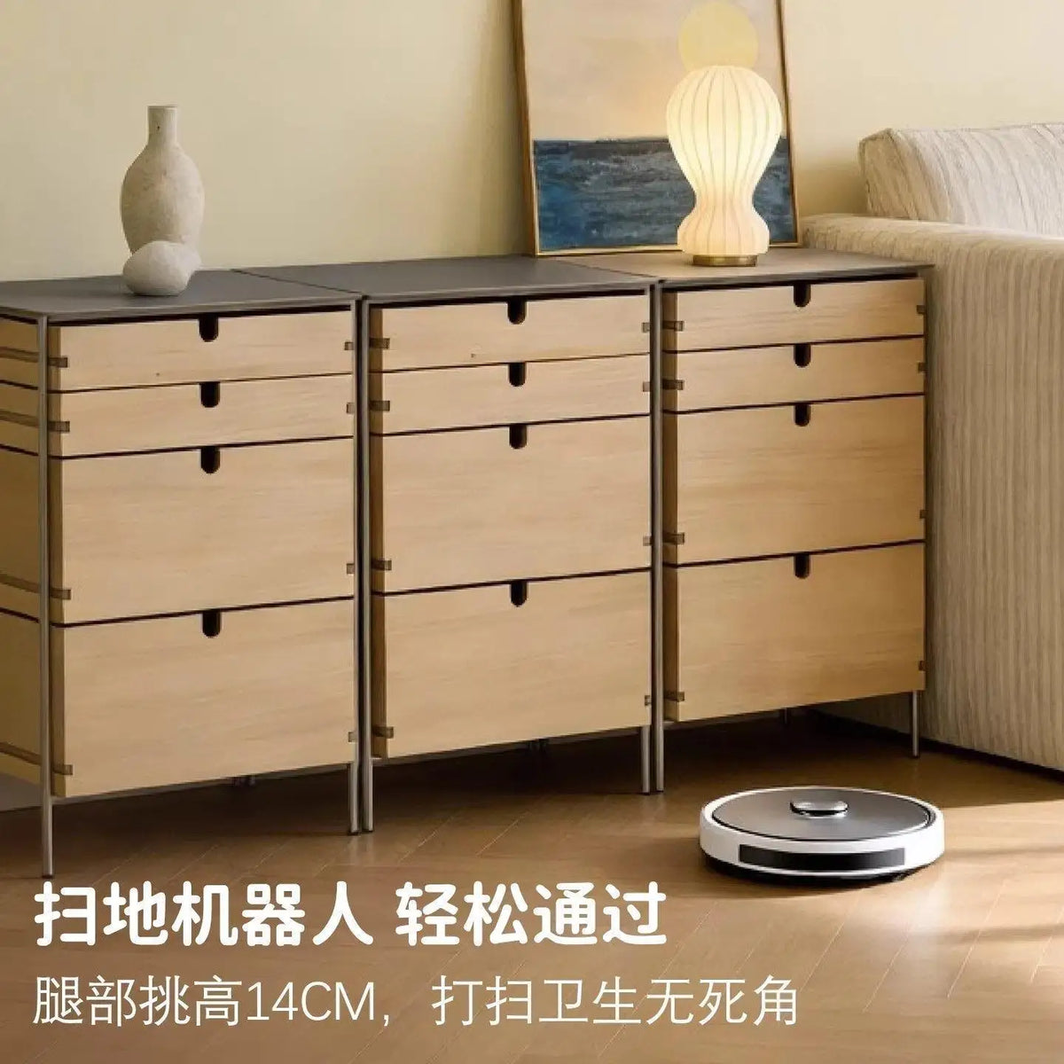 Medieval style living room combination storage cabinet, locker, solid wood household drawer, stainless steel dining side cabinet