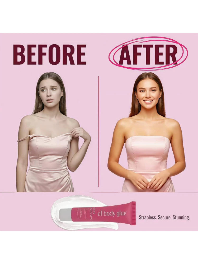 Transparent Body Glue, Gentle Quick-Dry Waterproof Anti-Slip Invisible Adhesive, Long-Lasting Secure Attachment, 1 Piece