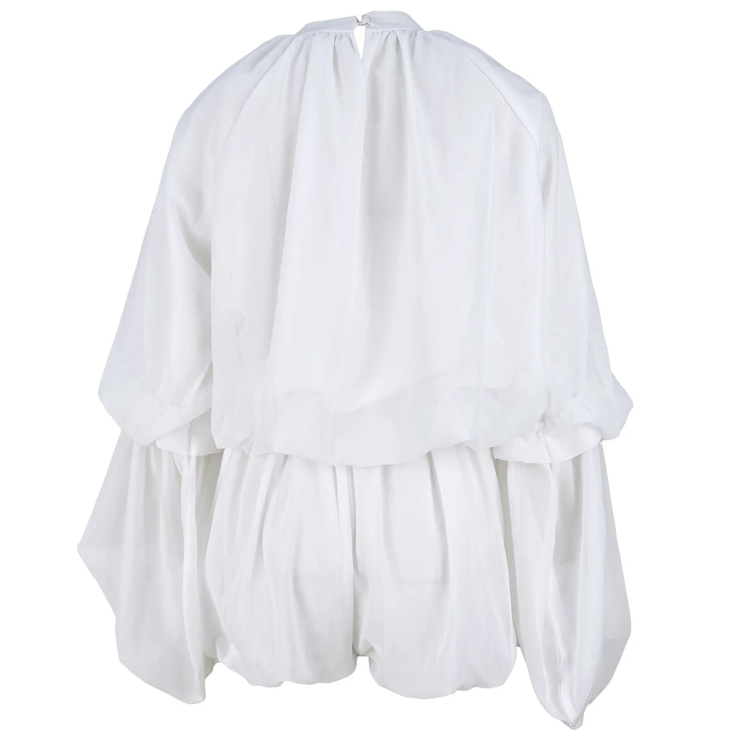Two Piece Sets Women Shorts Lantern Sleeve Matching Sets Shirts Shorts Ruffles Pleated Suits Elegant Summer Y2k Streetwear Work