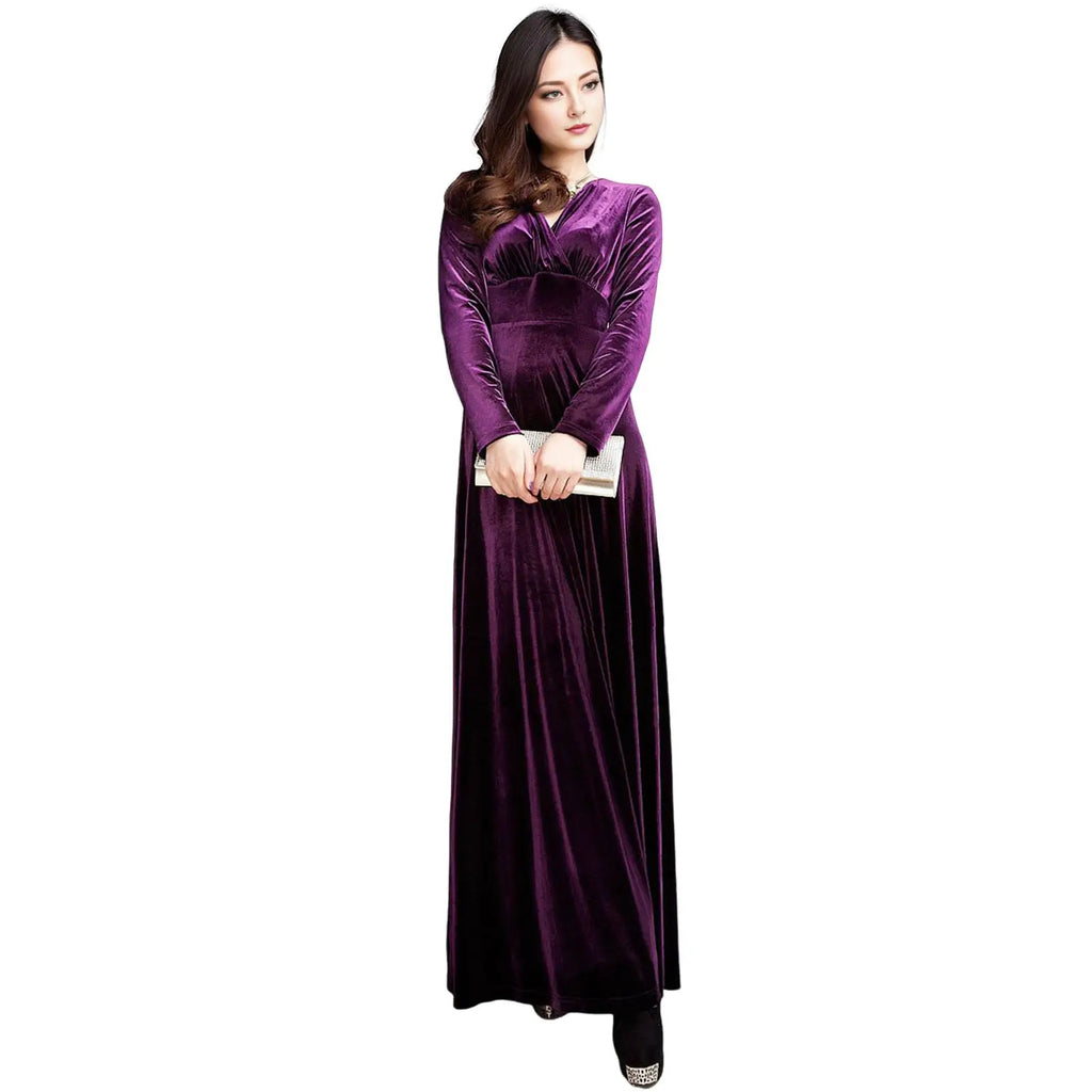 Women Fall Dress Solid Color Loose Long Sleeves Button Maxi Dress Keep Warm Velvet Mom Spring Dress Women Clothes