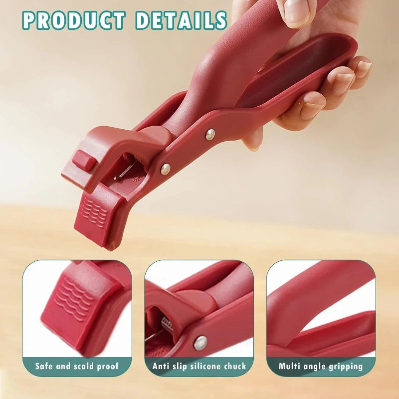 Non-Slip Stainless Steel Bowl Clip Anti-Hot Plate Gripper Portable Dish Lifter Holder for Hot Pot Pan Kitchen Gadgets Cooking To