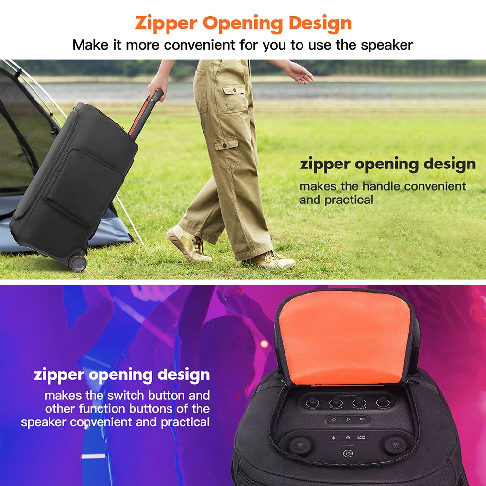 Portable Speaker Dust Case with Mic Pocket Double-Sided Speaker Storage Bag Wear Resist for JBL PARTYBOX 520/110/310/320 Cover
