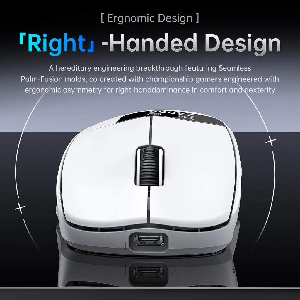 A7 Lightweight Wireless Gaming Mouse,24000DPI,Magnetic Charging Base,Tri-Mode Connection,PAW3311 Macro Esports Office Mouse