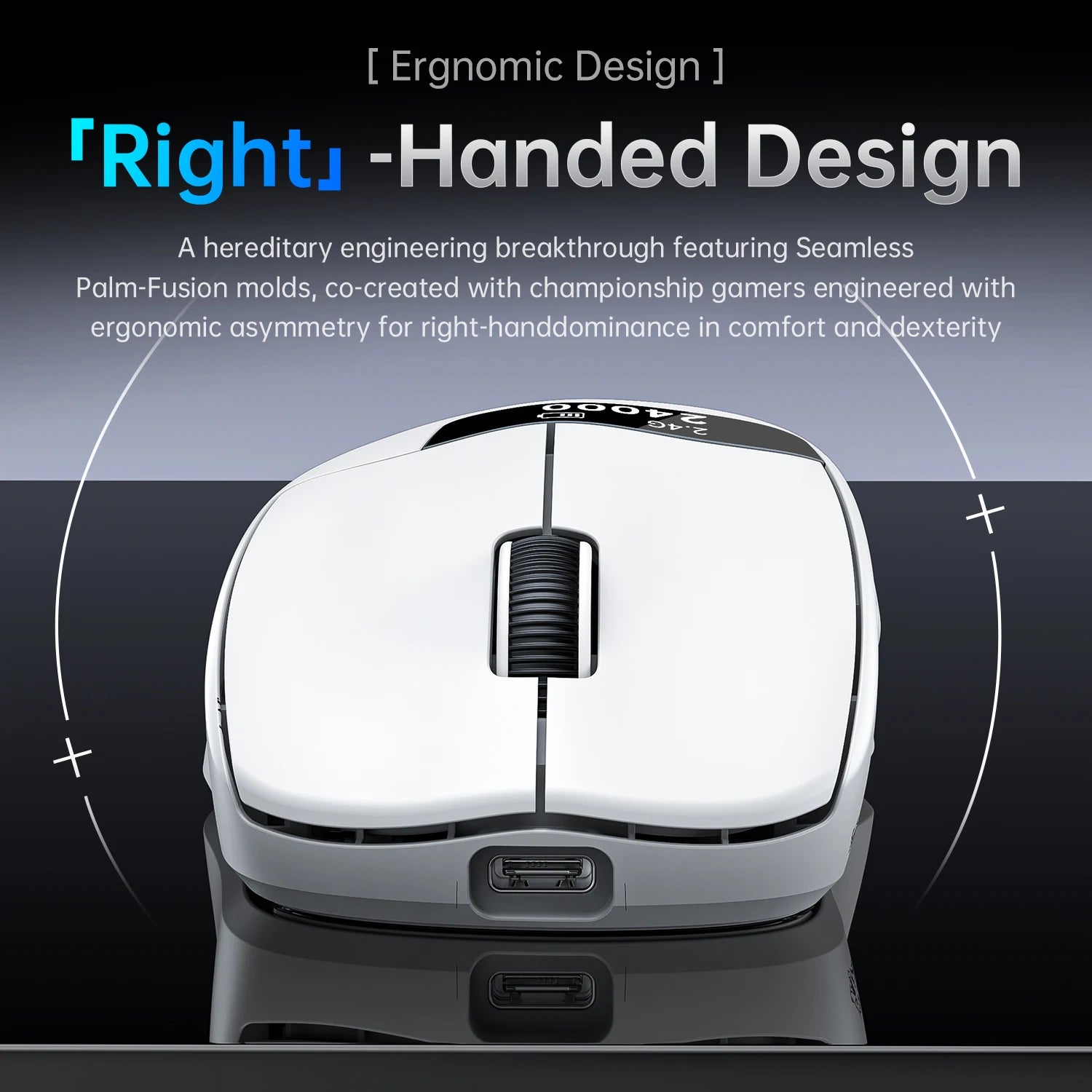 A7 Lightweight Wireless Gaming Mouse,24000DPI,Magnetic Charging Base,Tri-Mode Connection,PAW3311 Macro Esports Office Mouse