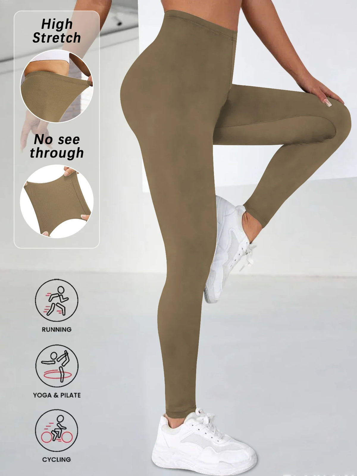 Women's Super Soft Leggings High Elasticity No See Through Workout Yoga Running Athletic Leggings