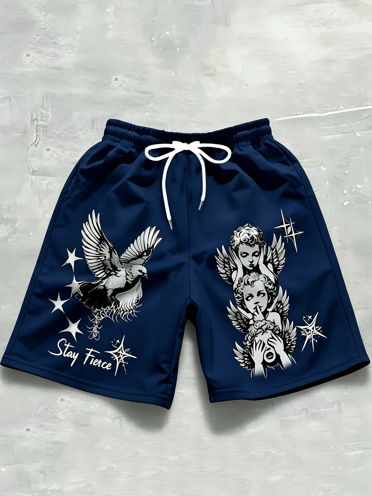 2026 Summer Best-selling Outdoor Sports Casual Fashion Comfortable Simple Angel Patterned Printed Men's Shorts