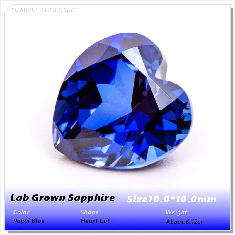 ABCLab Grown Sapphire Royal Blue Color Multiple Cuts Available Gems For Jewelry Setting&Custom Design Selectable Certificate