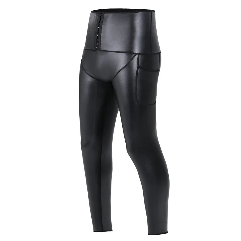 CHENYE Men High waist Leather Pants Skinny Stretch PU Trouser Nightclub Party Rock Steampunk PU Leather Pants 3-hook with Pocket