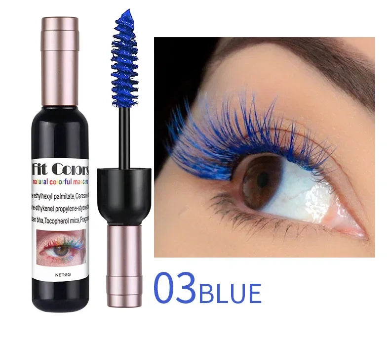 4D Colorful Mascara Waterproof Eyelash Extension Glitter Fast Dry Long-lasting Curling Purple Blue Pink Party Makeup Cosmetic