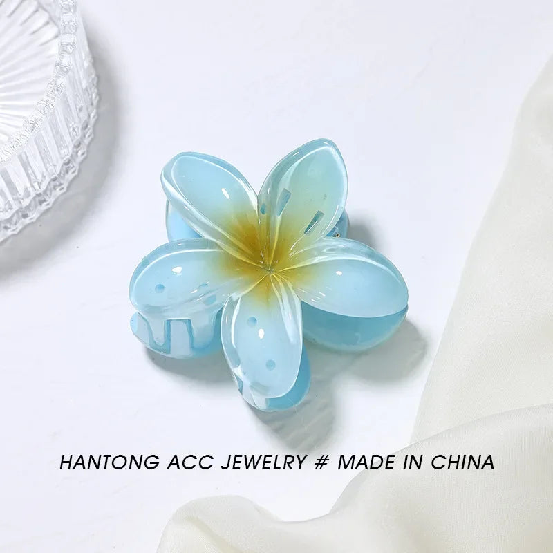 Plumeria Hair Clips Flower Hair Claw Clip Trendy HairClips Korean Hair Accessories For Girls