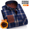Autumn Winter New Fleece Plaid Shirt For Men Business Thickened Warm Double-sided Fleece Casual Non-ironing Fashion Check Shirts