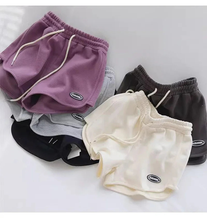 SMVP 2026 Women Casual Drawstring Sports Shorts Thin High Waist Yoga A-line Shorts Loose Women Running Straight Trousers Summer