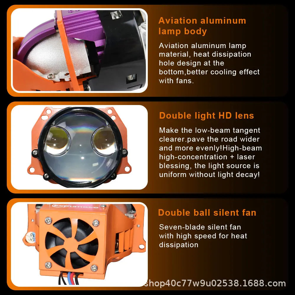 170W Car LED Lights Laser Projector Headlights Hi Lo Beam Direct Lighting Retrofit No Damage Installation Car Accessories