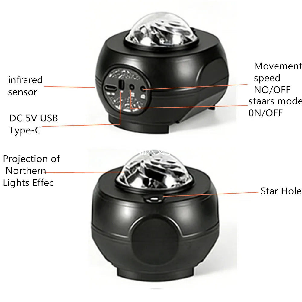 Galaxy Projector, Northern Lights Projection Lamp, Small Night Light with Timer and Remote Control for Bedroom and Living Room