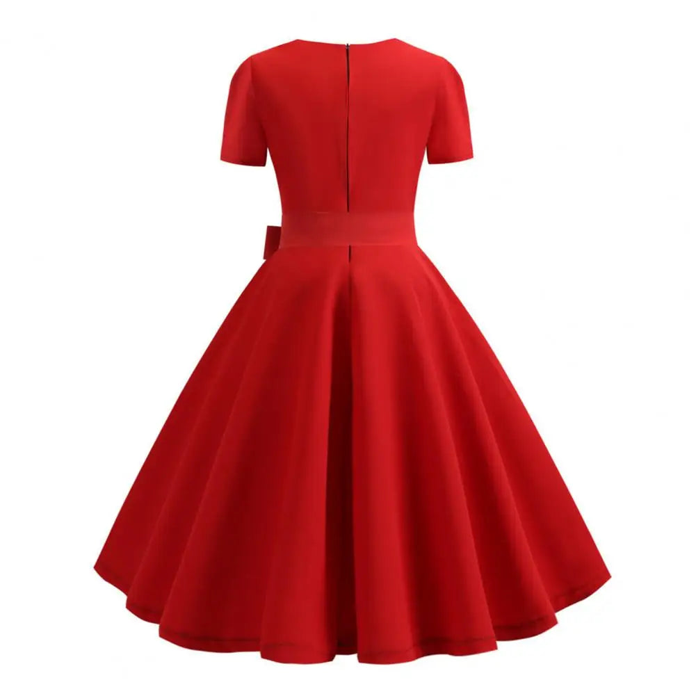 1950s Vintage Pin-up Dress Square Neck Midi Dress Rockabilly Pin Up Dress Robe Femme Casual Retro Elegant Party Midi Sundress