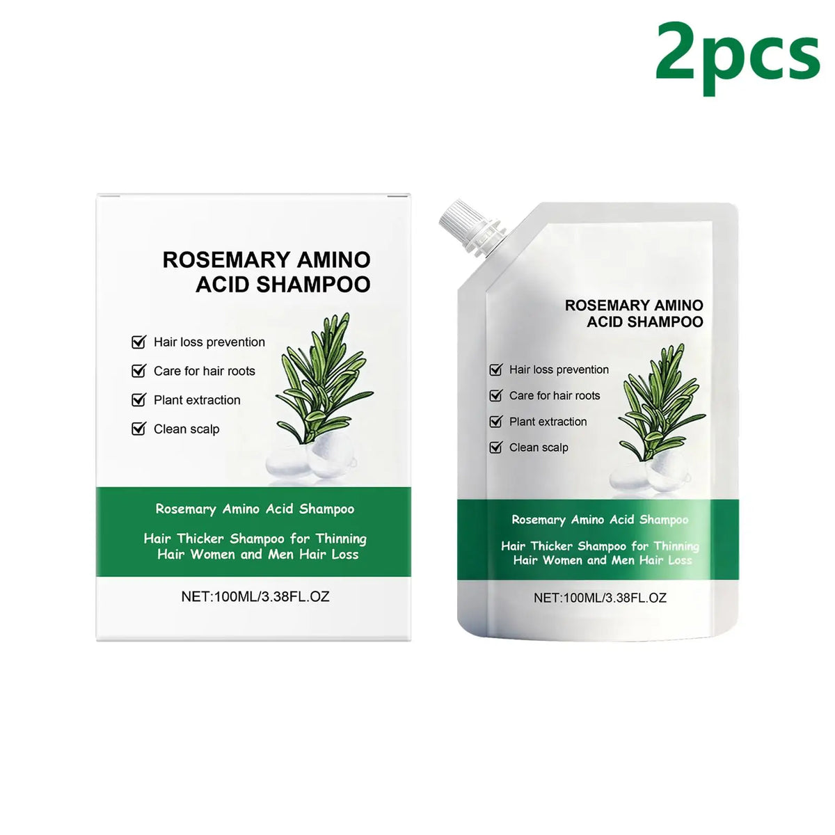 Rosemary Hair Growth Shampoo Prevent Hair Loss Treatment Hair Regrowth Amino Acid Moisturizing Hair Strengthening Shampoo 100ml